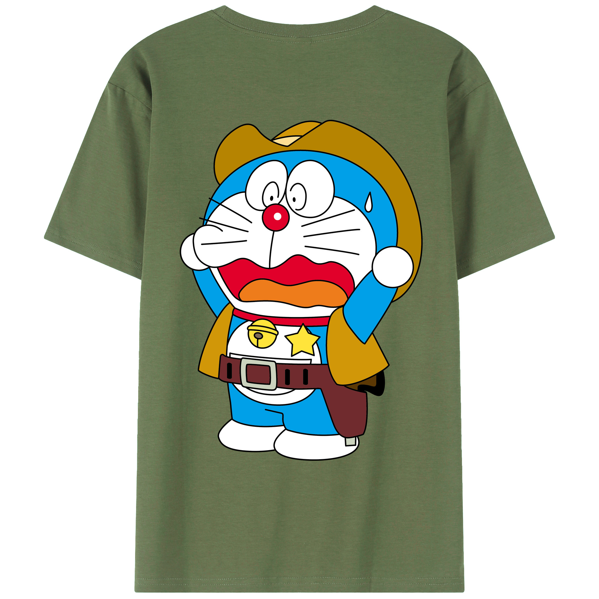 （画像用） ドラえもん Doraemon 綿100％ メンズ半袖Tシャツ（バックプリント） 通気性